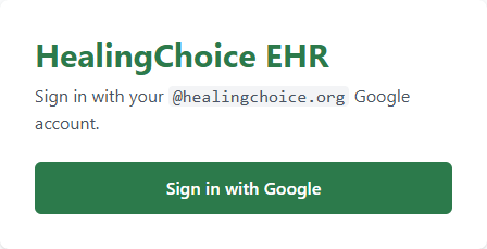 Portal sign-in screen — Sign in with Google button